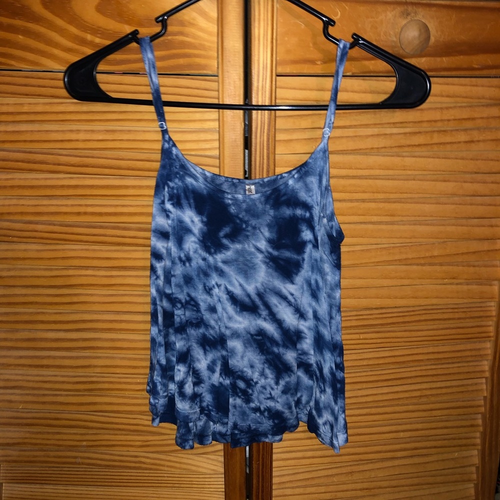 Blue tie dye tank